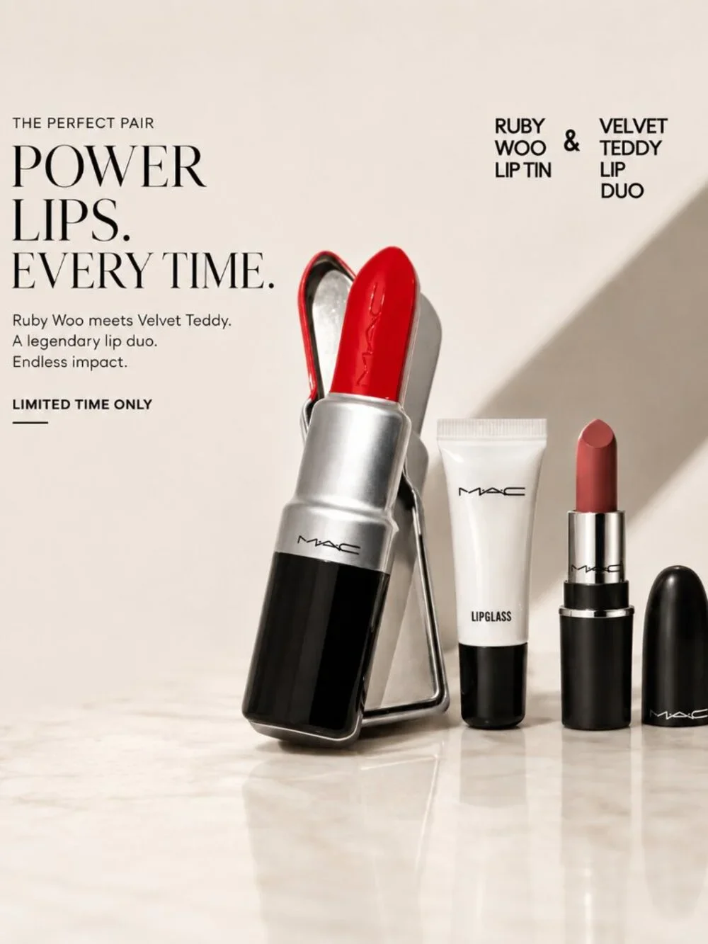 MAC COSMETICS RUBY WOO VELVET TEDDY LIPPIE BUNDLE | 3 ITEM SET | LIMITED EDITION
